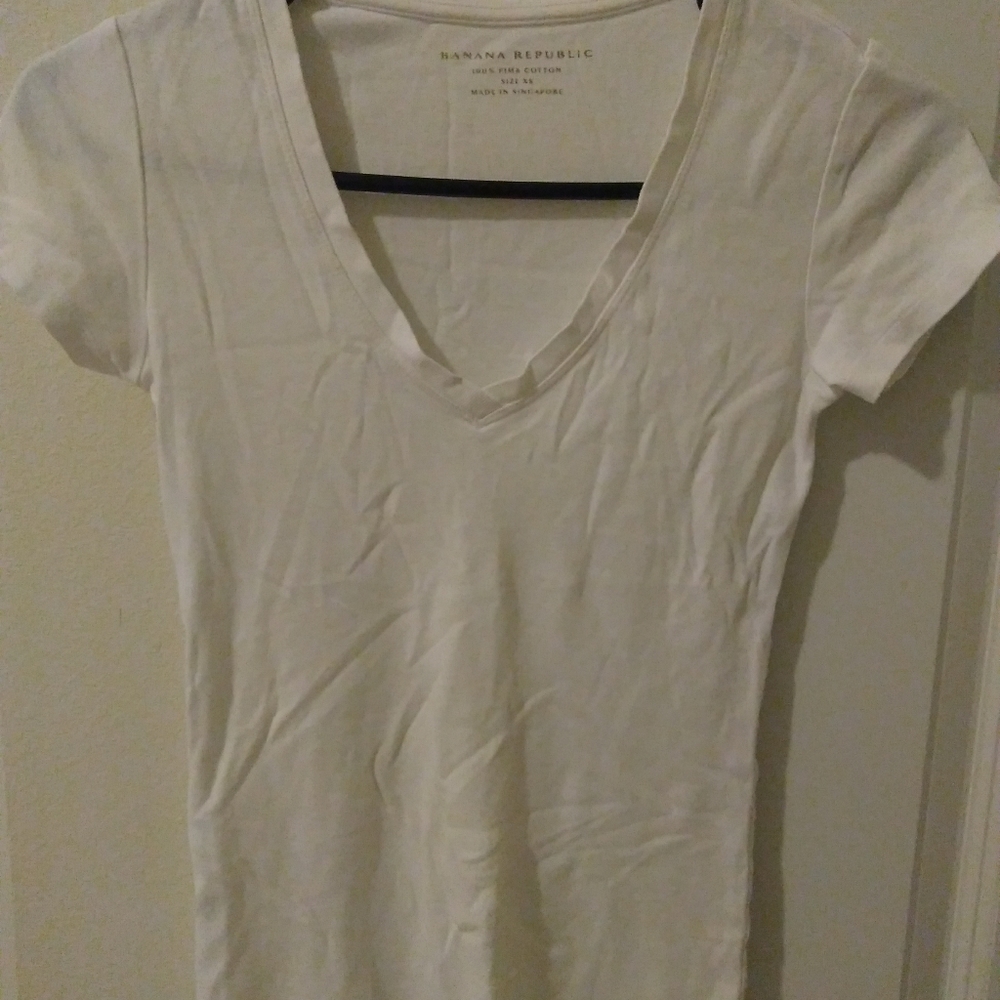 White V-neck T-shirt